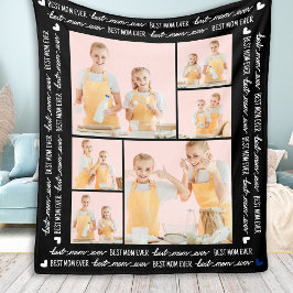 Couverture Polaire Meilleure maman toujours Custom 6 Photo Collage Fê
