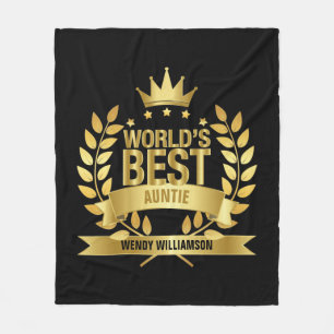 Couverture Polaire Meilleure Tante du Monde, Tatie Gold Black