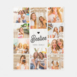 Couverture Polaire Meilleures amies Collage de photos Meilleures amie