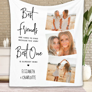 Couverture Polaire Meilleures Amies Personnalisé Chic 3 Photo Amitié