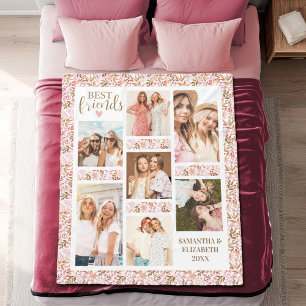 Couverture Polaire Meilleures Amies Photo Rose d'Amitié Élégante BFF
