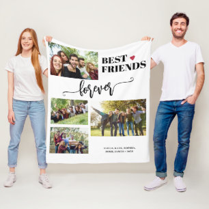 Couverture Polaire Meilleures amies pour toujours 4 photos noms perso
