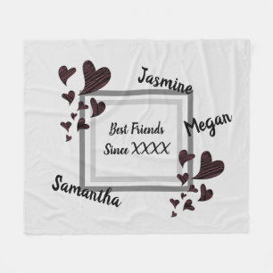 Couverture Polaire Meilleurs amis Bright Red Heart Long amitié