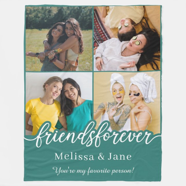 Couverture Polaire meilleurs amis pour toujours mignon 4 photos colla (Devant)