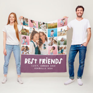 Couverture Polaire Meilleurs amis violet 15 photo moderne cadeau mini