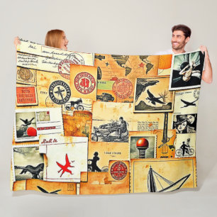 Couverture Polaire Mélange de carte postale Retro vintage