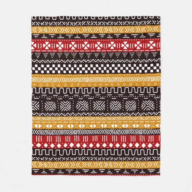 Couverture Polaire Mélange de Motifs africains (Devant)