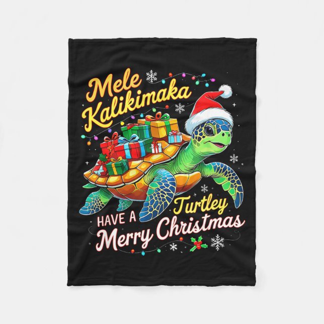 Couverture Polaire Mele Kalikimaka Turtley Have A Merry Christmas  (Devant)