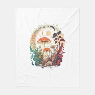 Couverture Polaire Mème de champignon Aesthetic Goblincore et Cottage