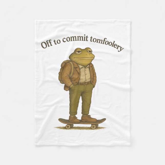 Couverture Polaire Mème de grenouille drôle Humour sot foncé pour eng (Devant)