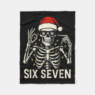 Couverture Polaire Mème de squelette de Noël 67 avec chapeau de Père 