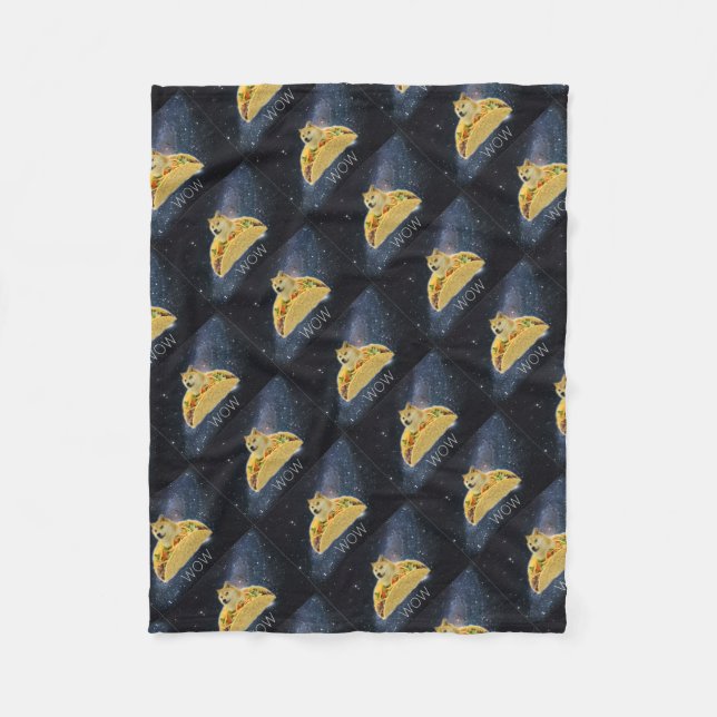 Couverture Polaire meme de taco de l'espace de doge (Devant)