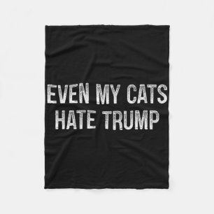 Couverture Polaire Même mes chats détestent Trump - Style Vintage -