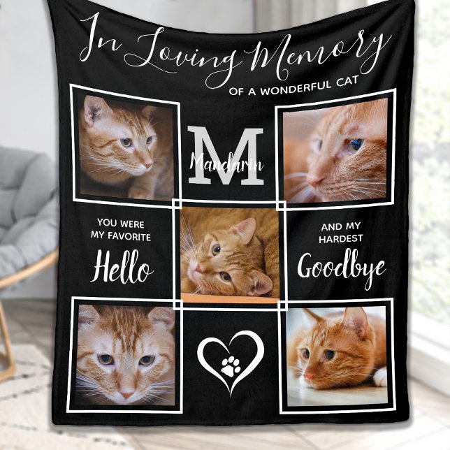 Couverture Polaire Mémoire d'amour Personnalisé Chat Pet Photo Memori (Créateur téléchargé)
