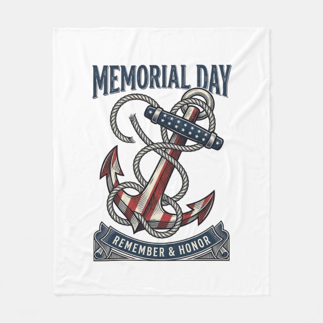 Couverture Polaire Memorial Day Anchor Remember Honor Vintage Shirt_1 (Devant)