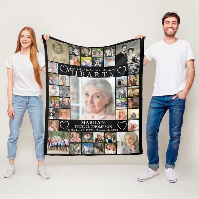 Couverture Polaire Memorial FOREVER IN NOS COEURS 40 Photo Collage (En situation)