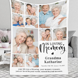 Couverture Polaire Memorial Modern Loving Memory 10 Photo Collage