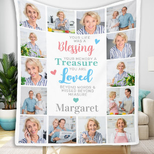 Couverture Polaire Mémorial moderne 14 Collage photo souvenir