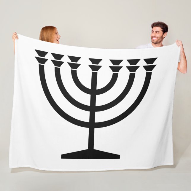 Couverture Polaire Menorah juive (symbole du judaïsme) (En situation)