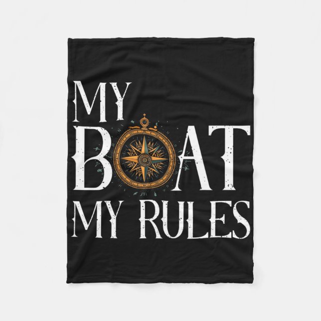 Couverture Polaire Mens My Boat My Rules Bateau's Wheel Capitaine Nau (Devant)