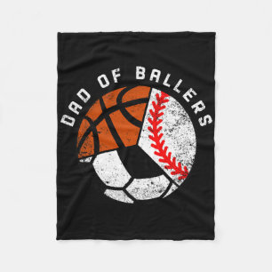 Couverture Polaire Mens Papa Of Byllers Fun Bysebyll Soccer Bysketbyl