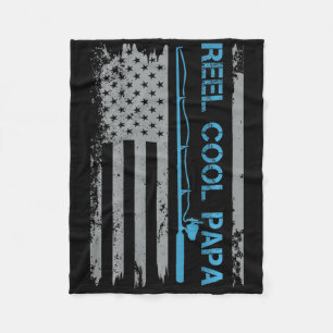 Couverture Polaire Mens Reel Cool Papa Fishing Us Drapeau Patriotique