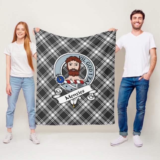 Couverture Polaire Menzies Clan Badge Tartan Plaid (En situation)