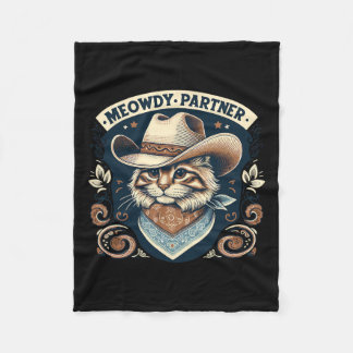 Couverture Polaire Meowdy Partenaire Chat Cowboy Casquette Howdy Funn