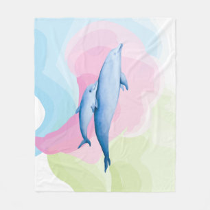 Couverture Polaire Mer Extraordinaire avec dauphins