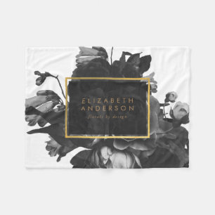 Couverture Polaire Mercure Bouquet de Rose d'or noir