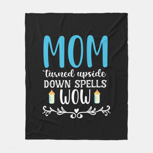 Couverture Polaire Mère Cadeau Maman S'Est Tournée À L'Envers Wow (Devant)