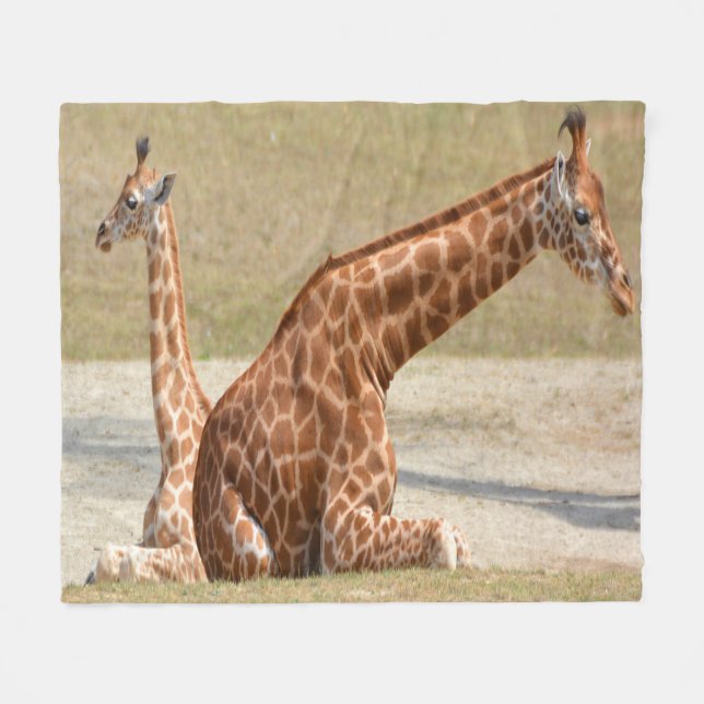 Couverture Polaire Mère Et Bébé Giraffe (Devant (Horizontal))