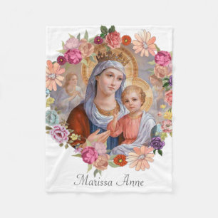 Couverture Polaire Mère Mary de Vierge avec le bébé Jésus