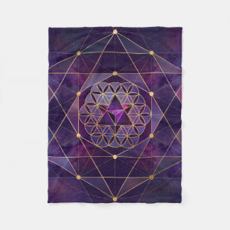 Couverture Polaire Merkabah en fleur de vie - Géométrie sacrée
