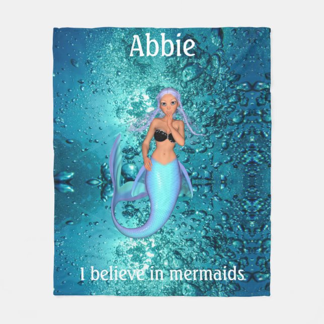 Couverture Polaire Mermaid - Je crois en Mermaids Fleece Blanket (Devant)