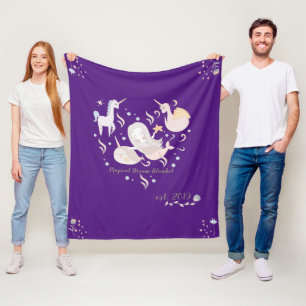 Couverture Polaire Mermaid Narwhal Dragon Unicorn Magic Dream Personn