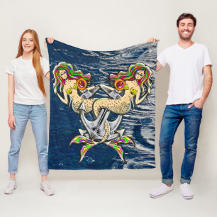 Couverture Polaire Mermaids - Design nautique pour les amoureux des o