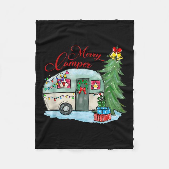 Couverture Polaire Merry Camper Christmas Santa Camper Camng Truck Xm (Devant)