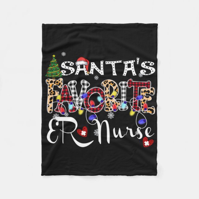 Couverture Polaire Merry Christmas Santa S Favorite Er Nurse Xmas Lig (Devant)