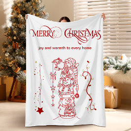 Couverture Polaire Merry Christmas Snowman Holiday