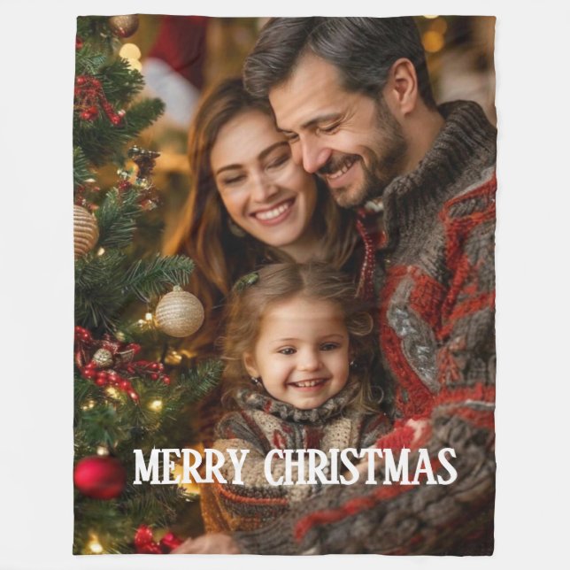 Couverture Polaire Merry Christmas with Family Fleece Blanket (Devant)