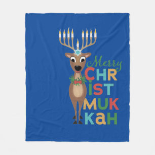 Couverture Polaire Merry Christmukkah Reindeer
