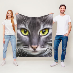 Couverture Polaire Merveilleux portrait de chat