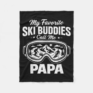 Couverture Polaire Mes copains de ski préférés m'appellent Papa Skiin