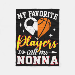 Couverture Polaire Mes joueurs de soccer basket-ball préférés m'appel