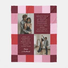 Couverture Polaire Message d'alarme 2 Photos dans Valentines Plaid