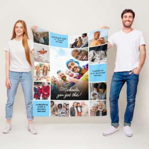 Couverture Polaire Messages personnalisés de confort inspiré et 12 ph