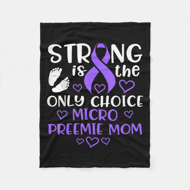 Couverture Polaire Micro Preemie Nicu New Mom Awareness Strong Premat (Devant)