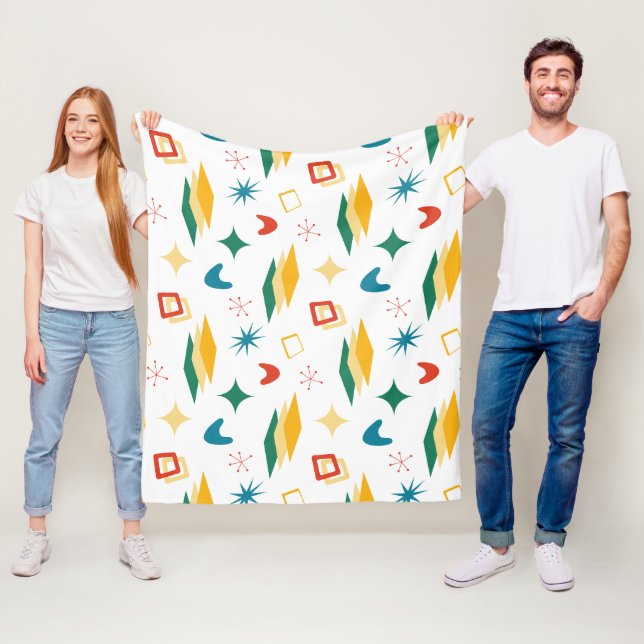 Couverture Polaire Mid Mod Atomique Mid-Century Moderne Formes Rétro (En situation)