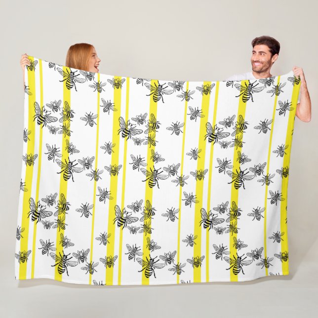 Couverture Polaire Miel Bee (En situation)